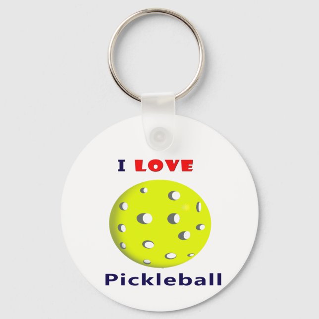 Porte-clés i pickleball red text pickleball graphic (Recto)