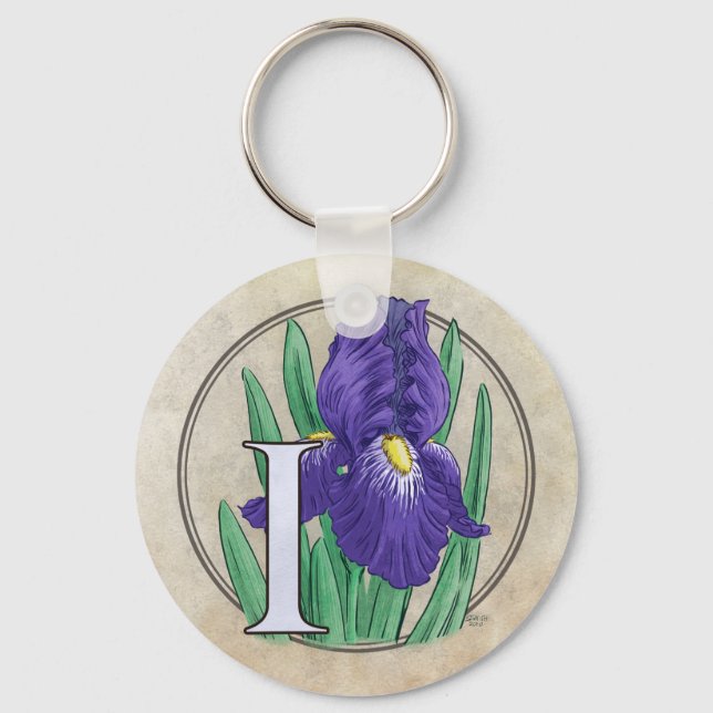 Porte-clés I pour Iris Flower Monogram (Recto)
