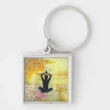 I Remember to Meditate Yoga Girl Key Chain