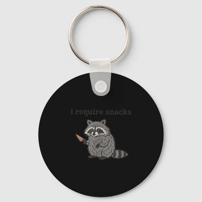 Porte-clés I Require Snacks Raccoon Shirt Men Women Funny Rac (Recto)