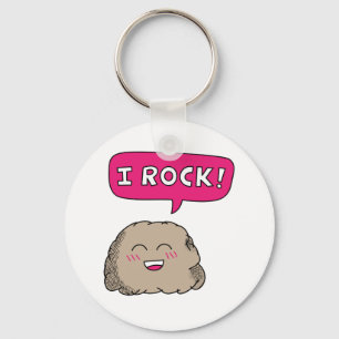Porte-clés I Rock, mignon Humour de Rock Cartoon