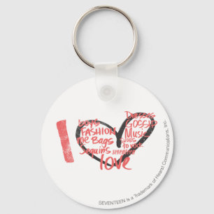 Porte-clés I rose de graffiti de coeur