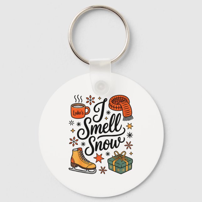 Porte-clés I Smell Snow Cute Christmas &amp; Winter Vibes Lov (Recto)