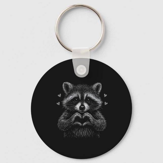 Porte-clés I Steal Hearts Raccoon Valentines Racoon Meme Grap (Recto)