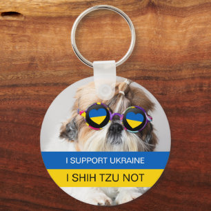 Porte-clés I support Ukraine I Shih Tzu Not Heart flag