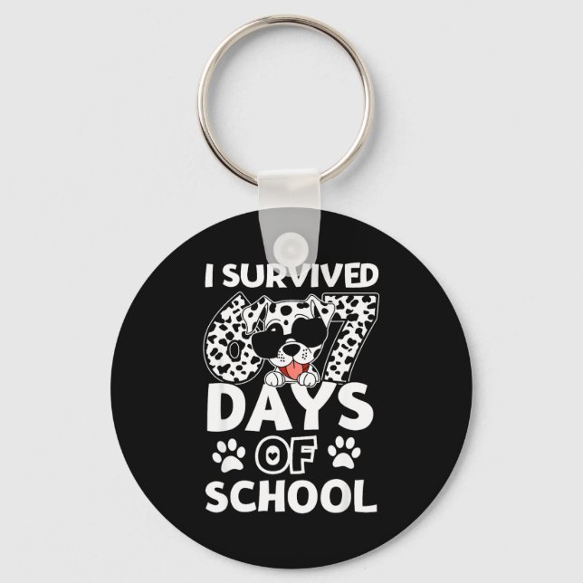 Porte-clés I Survived 67 Days Of School Dabbing Dalmatian Dog (Recto)