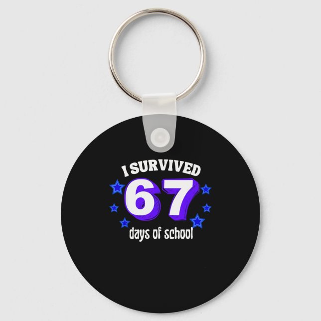 Porte-clés I Survived 67 Days Of School Funny 67 Meme Retro S (Recto)