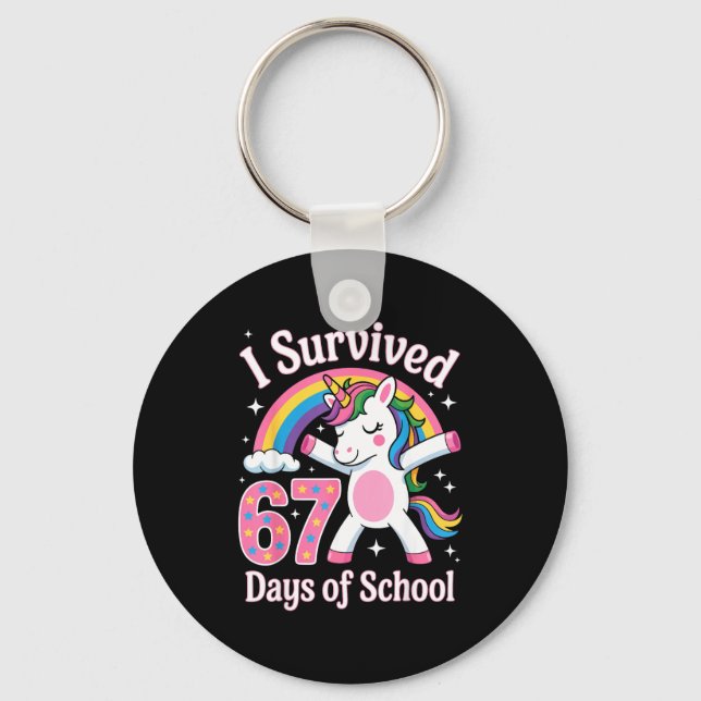 Porte-clés I Survived 67 Days Of School Funny 67 Teachers Kid (Recto)
