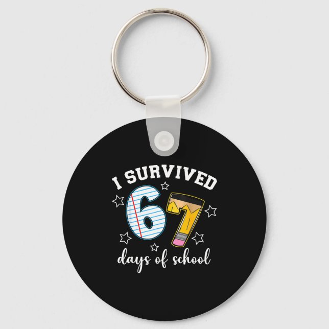 Porte-clés I Survived 67 Days Of School Funny Meme Teacher St (Recto)