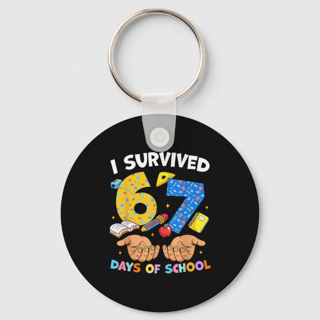 Porte-clés I Survived 67 Days Of School Funny Meme Teacher St (Recto)