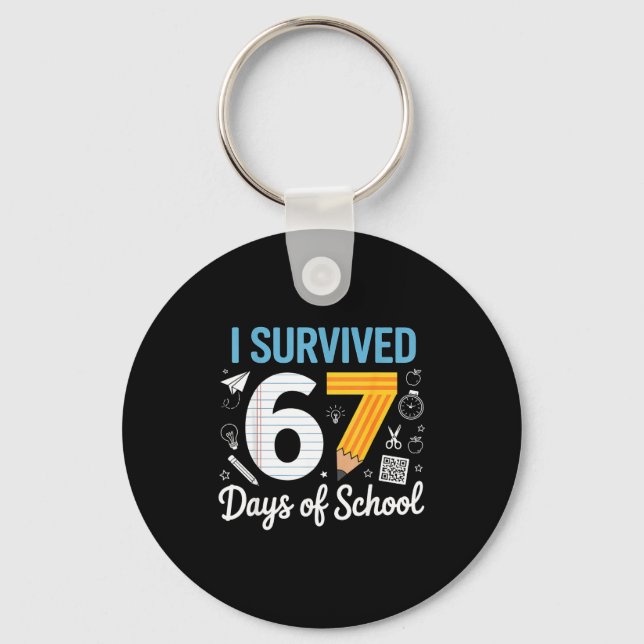 Porte-clés I Survived 67 Days Of School Funny Meme Teacher St (Recto)
