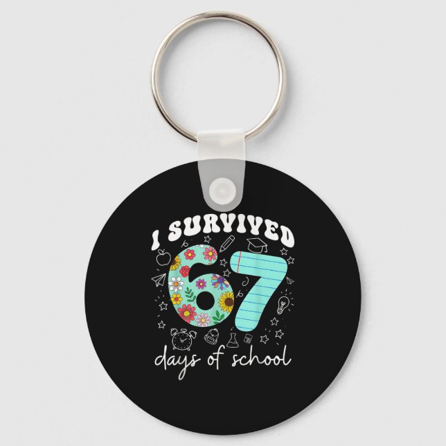 Porte-clés I Survived 67 Days Of School Funny Meme Teacher St (Recto)