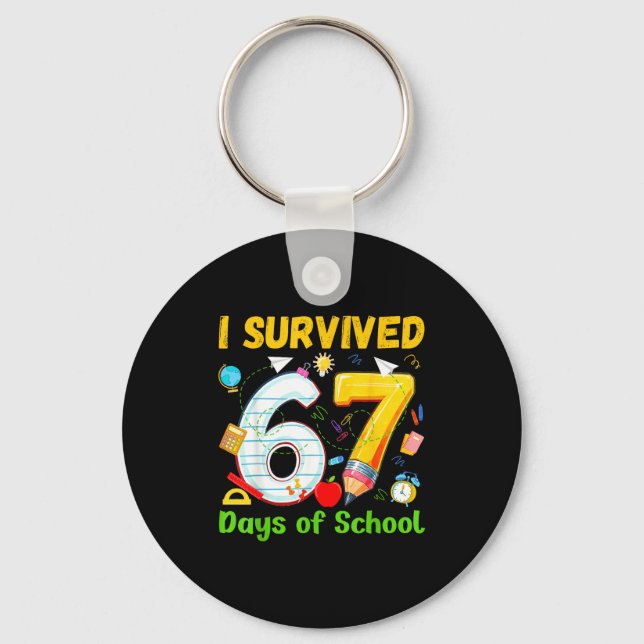 Porte-clés I Survived 67 Days Of School Funny Meme Teacher St (Recto)