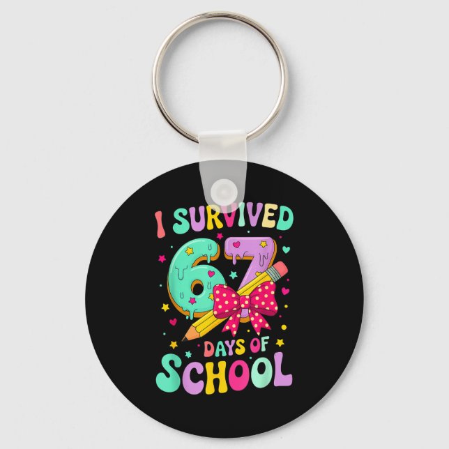 Porte-clés I Survived 67 Days Of School Funny Meme Teacher St (Recto)