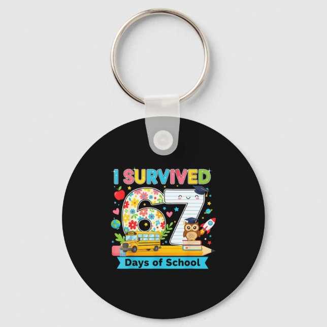 Porte-clés I Survived 67 Days Of School Funny Meme Teacher St (Recto)