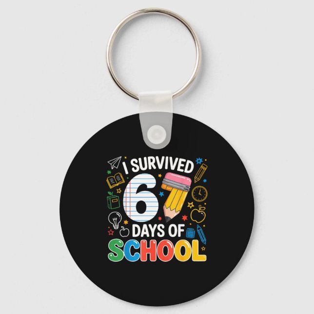 Porte-clés I Survived 67 Days Of School Funny Meme Teacher St (Recto)