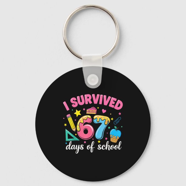 Porte-clés I Survived 67 Days Of School Funny Meme Teacher St (Recto)