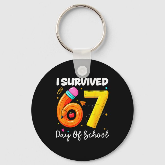 Porte-clés I Survived 67 Days Of School Funny Meme Teacher St (Recto)