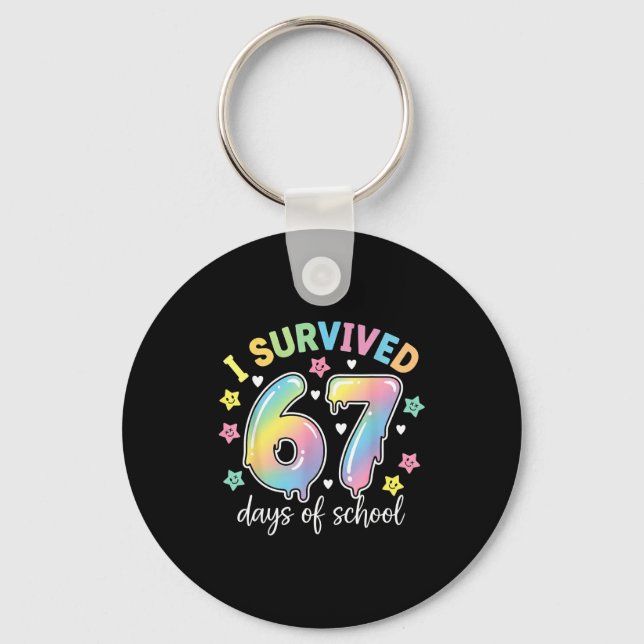 Porte-clés I Survived 67 Days Of School Funny Meme Teacher St (Recto)