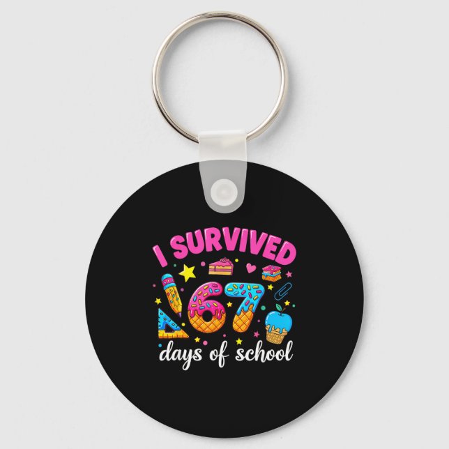 Porte-clés I Survived 67 Days Of School Funny Meme Teacher St (Recto)