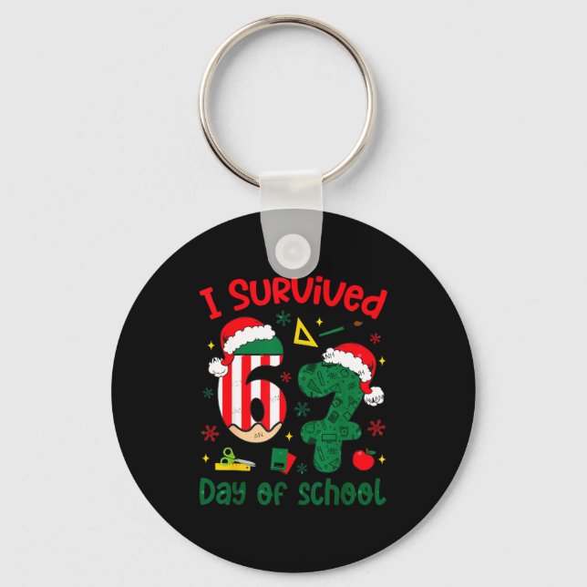 Porte-clés I Survived 67 Days Of School Student Christmas Hum (Recto)