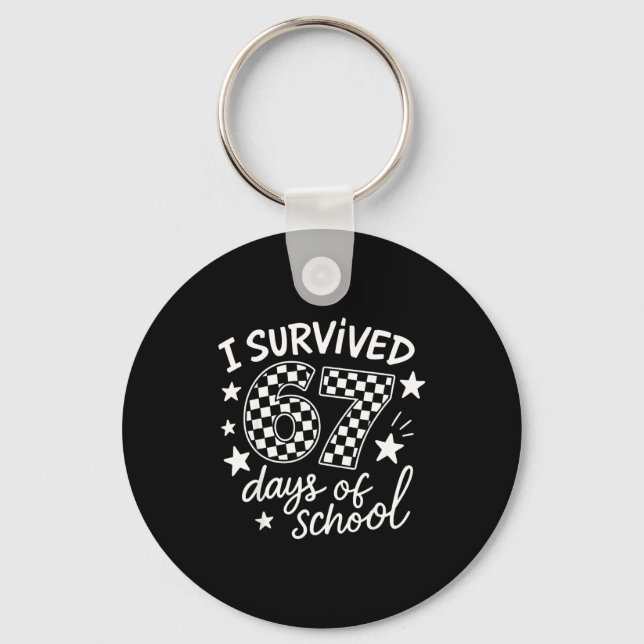 Porte-clés I Survived 67 Six Seven Days Of School Checkered B (Recto)