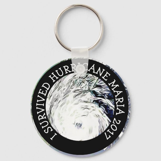 Porte-clés I Survived Hurricane Maria 2017 Porte - clé (Recto)