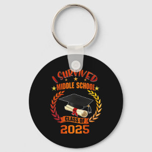 Porte-clés I Survived Middle School Cl De 2025 Étudiant Diplô