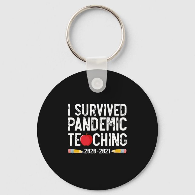Porte-clés I Survived Pandemic Teaching 2020 2021 Apple (Recto)