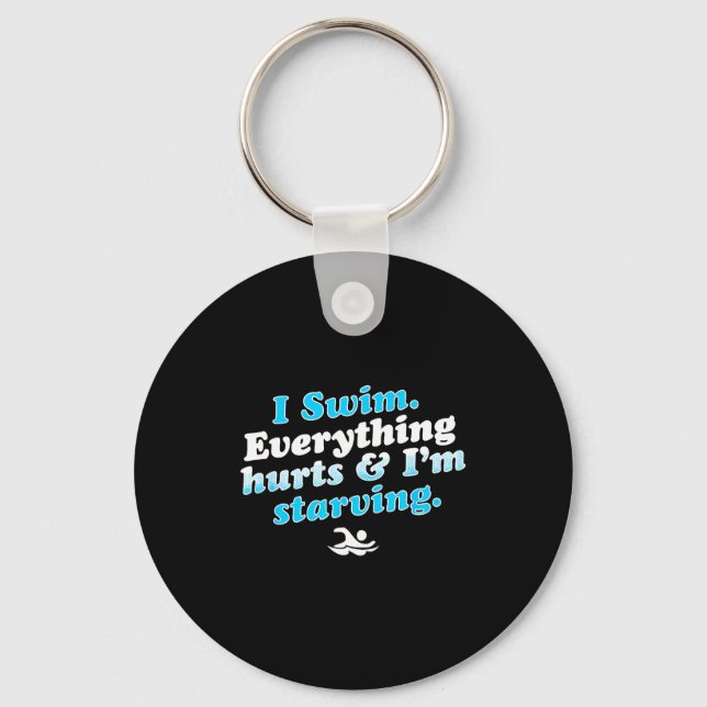Porte-clés I Swim Funny Swimmer Quote  (Recto)