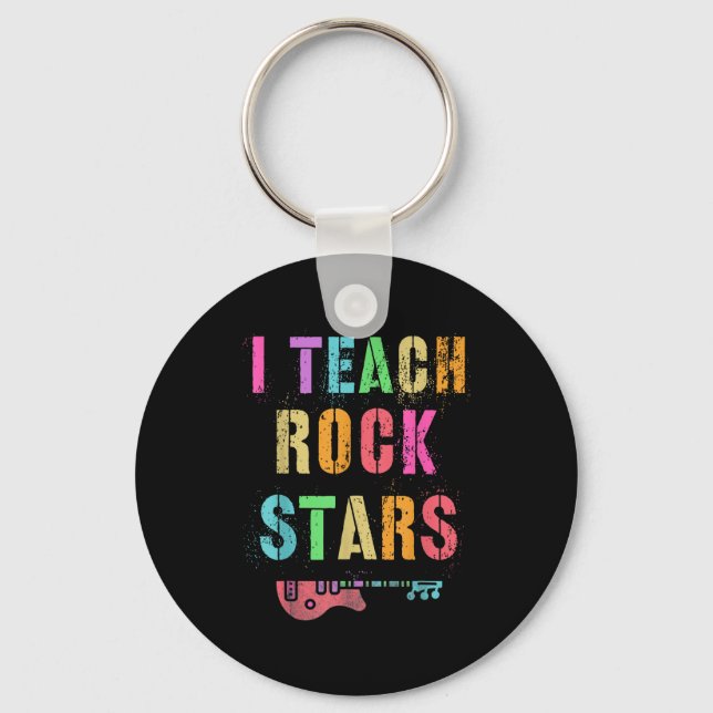 Porte-clés I Teach Rockstars Band Vibes Teacher Rocks My Musi (Recto)