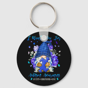 Porte-clés I Wear Blue for Autism Aware Accept