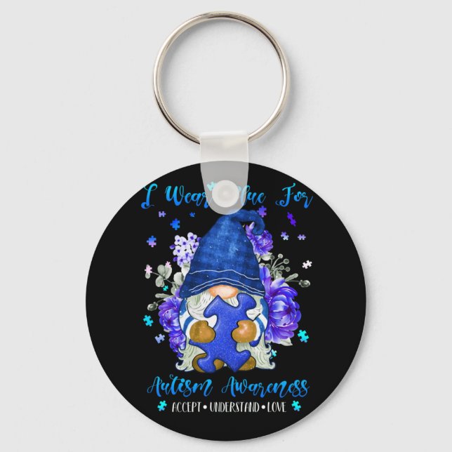 Porte-clés I Wear Blue for Autism Aware Accept (Recto)