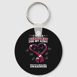 Porte-clés I Wear Burgundy Aunt Multiple Myeloma Aware Bl