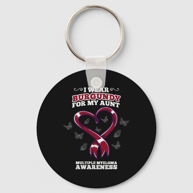 Porte-clés I Wear Burgundy Aunt Multiple Myeloma Aware Bl (Recto)