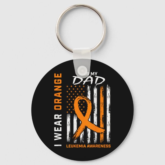 Porte-clés I Wear Orange For My Dad Leukemia Aware Americ (Recto)