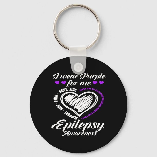 Porte-clés I Wear Purple For Me Warrior Fighter Epilepsy Awar (Recto)