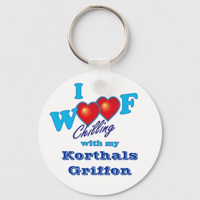 Porte-clés I Woof Korthals Griffon (Recto)