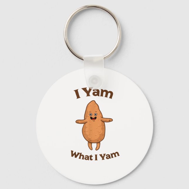 Porte-clés I Yam What I Yam Dancing Sweet Potato Thanksgiving (Recto)