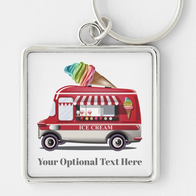 Porte-clés Ice Cream Truck custom name key chains (Devant)