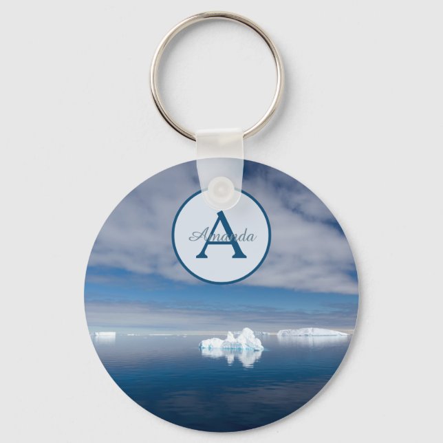 Porte-clés Iceberg Antarctique paysage naturel avec Monogramm (Recto)
