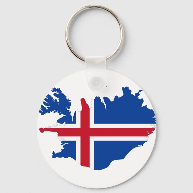 Porte-clés Iceland IS Ísland Flag map (Recto)