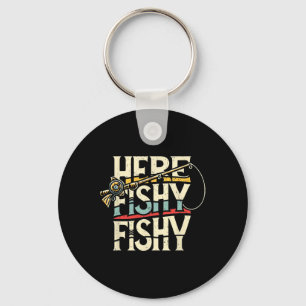 Porte-clés Ici Pêche Poisson Drôle Pêche