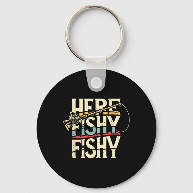 Porte-clés Ici Pêche Poisson Drôle Pêche (Recto)