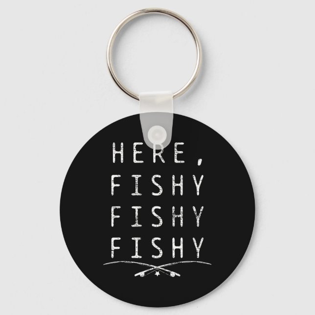 Porte-clés Ici pêcheur à la pêche  (Recto)