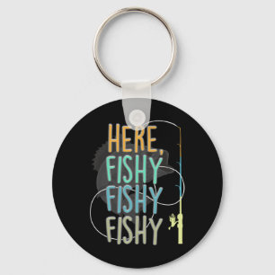 Porte-clés Ici Pêcheur Pêcheur Pêcheur Rod Pêche Poisson Sayi