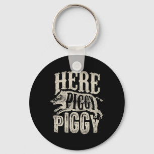 Porte-clés Ici Piggy Piggy T Chasse Vintage Cochon