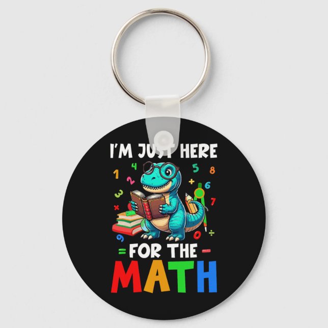 Porte-clés Ici pour les maths T-rex mignon qui compte les nom (Recto)