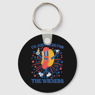 Porte-clés Ici Pour Les Wieners Hot Dog Drôle 4 juillet