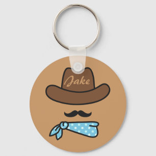 Porte-clés Icône Cowboy avec Mustache Porte - clé personnalis